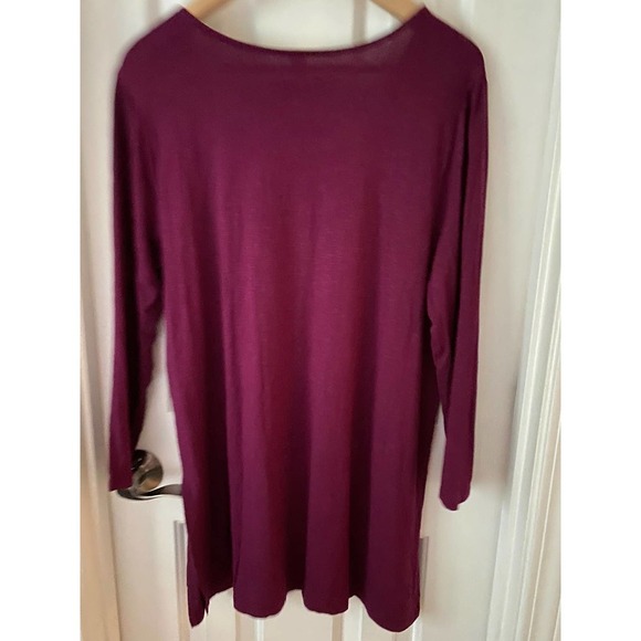 Old Navy Long Sleeve Tunic Large Relaxed Fit "Wine" NEW - Picture 3 of 6